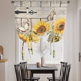 thumbnail image 3 of Farm Flowers Tie Up Curtains for Windows, Balloon Window Shades, Retro Sunflowers Barn Doors Butterfly Wood Board Kitchen Window Treatments Roll Up Curtain for Basement/Nursery 52"x45", 3 of 8