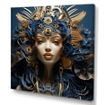 thumbnail image 2 of Designart "Egyptian Tribal Queen in Gold and Blue IV" Fashion Wall Art - Glam Blue Woman Egyptian Entryway Wall Art, 2 of 6