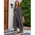 thumbnail image 4 of Ekouaer Women's Pajama Sets 3 Piece Lounge Set Long Sleeve Cardigan Sleeveless Top Pants Sweatsuit, 4 of 6