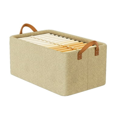 Jumbo Storage Bins with Metal Frame, Foldable Clothes Organizer Bags, Fabric Storage Containers with Large Clear Window And Carry Handles (Caqui)