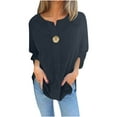 thumbnail image 2 of Ounisa Womens Casual Long Sleeve Tops Round Neck Shirt Button Basic Tees Fall Winter Sweater Wearring with Leggings 2025, 2 of 6