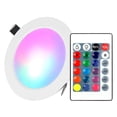 thumbnail image 1 of 10W LEDs Recessed Lighting Downlight with IR Remote Control 16 Color & 4 Flashing Modes Dimmable RGBW Color Changing Floodlight Ceiling Light, 1 of 7