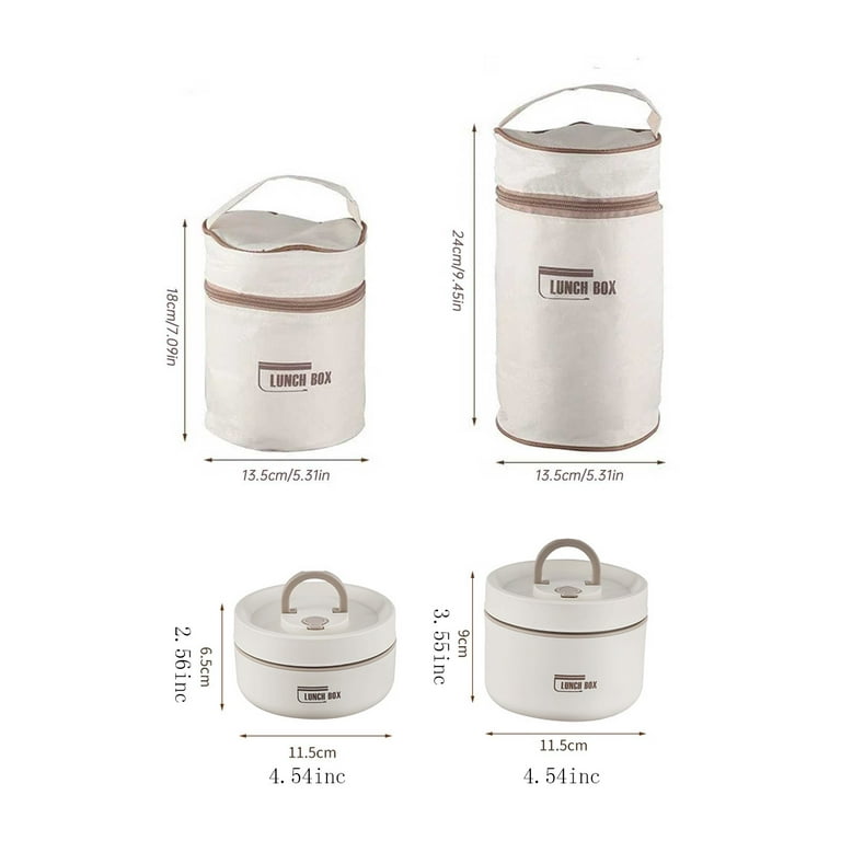 mnjin portable insulated lunch container set stackable stainless