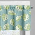 thumbnail image 5 of Ambesonne Tropical Valance & Curtain, Simplified Monsteras Plot, 55"x36", Avocado Green and Pale Teal, 5 of 7