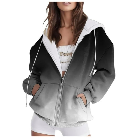 COMVALUE Women's Hooded Sweatshirt Sports Jacket Color Change Sports Jacket (Blue,M)