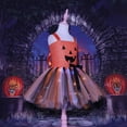 thumbnail image 5 of XQYLOS Girls Tulle Dress Pumpkin Flannel Sleeveless Halloween Outfit Tutu Cute Orange Kids Clothes Skirt Set, 5 of 9