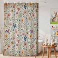 thumbnail image 6 of Shower Curtain Spring Flowers Butterfly Shower Curtains for Bathroom Decor, Waterproof Polyester Shower Curtain Set with Hooks, Extra Long 72" x 78" Vintage Floral, 6 of 9