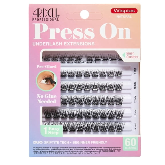 Ardell Press On Lash Clusters, Wispies Natural Pre-Glued Eyelash Extensions, 60 Count