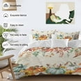 thumbnail image 3 of Fall Pumpkin Bedding Duvet Cover Set King 4 Pieces Autumn Leaf Sunflowers Orange Green Vintage Letter Bedding Set with Zipper Closure,1 Comforter Cover 92x106 Inches 1 Flat Sheet & 2 Pillow Cases, 3 of 7