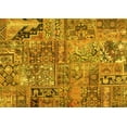 thumbnail image 1 of Ahgly Company Machine Washable Indoor Rectangle Patchwork Yellow Transitional Area Rugs, 8' x 10', 1 of 4