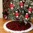 thumbnail image 6 of chaungfeng Red and White Velvet Candy Christmas Ball Cuttings, Christmas Tree Ornaments Plastic Decoration for Party Shopping Mall Holiday Window Scene Layout Car Hanging Decorations, 6 of 6