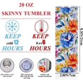 thumbnail image 2 of Watercolor Flower 20 oz Skinny Tumbler Stainless Steel Slim Insulated Tumblers Straight Tumbler Cups Coffee Mug Thermal Travel Cup with Lid, Plant Lover Birthday Gifts for Women Bestie Water Glasses, 2 of 7