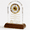 God, variant on God Themed Decorative Glass Clock with Wooden Base, 11.02 x 9.33 x 4.41 in