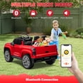 thumbnail image 4 of iRerts Red 12V Electric Ride on Car, Licensed Chevrolet Silverado EV Ride on Truck Toys with Remote Control, Battery Powered Kids Electric Cars Vehicles with Bluetooth/Music/USB/MP3 Ports/LED Lights, 4 of 8