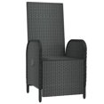 thumbnail image 2 of vidaXL Outdoor Reclining Chairs with Cushions 2 pcs Poly Rattan Black, 2 of 5