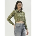thumbnail image 5 of DressBerry Women's Printed Poly Georgette Full Sleeves Collared Neck Top Buttoned Closure High Low Hem Casual&nbsp;Summer Wear Waist Length Regular Shirt, 5 of 7