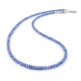 thumbnail image 2 of QNAVIC Natural Blue Sapphire Crystal Stone Full Beaded Handmade Bracelet For Women, Healing Crystal, Birthstone Jewelry, Rhodium Plated Sterling Silver Choker Bracelet, 2 of 4