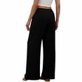 thumbnail image 4 of ClodeEU Women's Elastic Waist Wide Leg Pants,Casual Loose Fit Lounge Trousers with Pockets Black,Women's Plus XL, 4 of 6