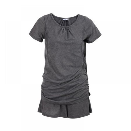 

Maternity Summer Soft Nursing Pajamas Two-piece Sets Solid Adjustable Waist Breastfeeding Clothing