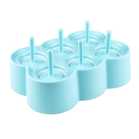 

Silicone DIY Popsicle Molds Round Ice Lolly Maker Ice Cream Making Tool Creative Ice Box for Kids (Blue)