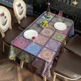 thumbnail image 5 of Pink Diverse Mandala Pattern Rectangle Tablecloth 60"x102",Waterproof Polyester Rectangle Table Cloth, Wipeable Spillproof Polyester Tablecloth for Dining, Camping, Indoor and Outdoor, 5 of 6
