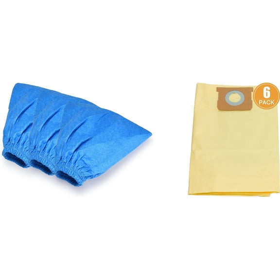 Vacuum Cleaner Dust Bags and Cloth Filters, 6 Pack and 3 Pack, Fit for HART 4 to 9 Gallon Wet/Dry Vacuums