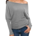 thumbnail image 4 of Sudadera de manga larga con hombros descubiertos, informal, holgada, de moda, para mujer, 4 of 6