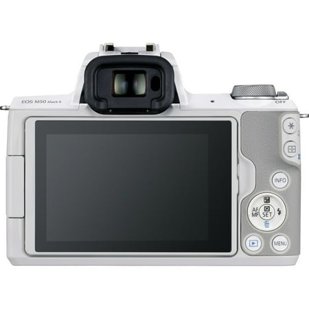 Canon - EOS M50 Mark II Mirrorless Camera with EF-M 15-45mm f/3.5-6.3 IS STM Zoom Lens - White