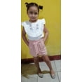 thumbnail image 5 of Toddler Baby Girl Clothes Set Short Sleeve Top Shorts Summer Outfits (3-4T, Pink), 5 of 6