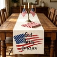 thumbnail image 6 of American Flag Stripes Stars Table Runner, 4th of July Independence Day Patriotic Red White Blue Kitchen Dining Table Decor, Memorial Day Holiday Party Banquet Table Cover Strip, 6 of 6