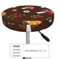 thumbnail image 4 of Bingfone12 Inch Padded Round Bar Stool Cover Cushion With Elastic Fabric Round Chair Seat - Woodland Mushroom With Flowers And Berries, 4 of 7