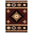 thumbnail image 2 of Porch & Den  Cushman Hand-Carved Area Rug Burgundy 2'7" x 4'2" 3' x 5' Living Room,Bedroom,Entryway Beige,Burgundy Rectangle, 2 of 5