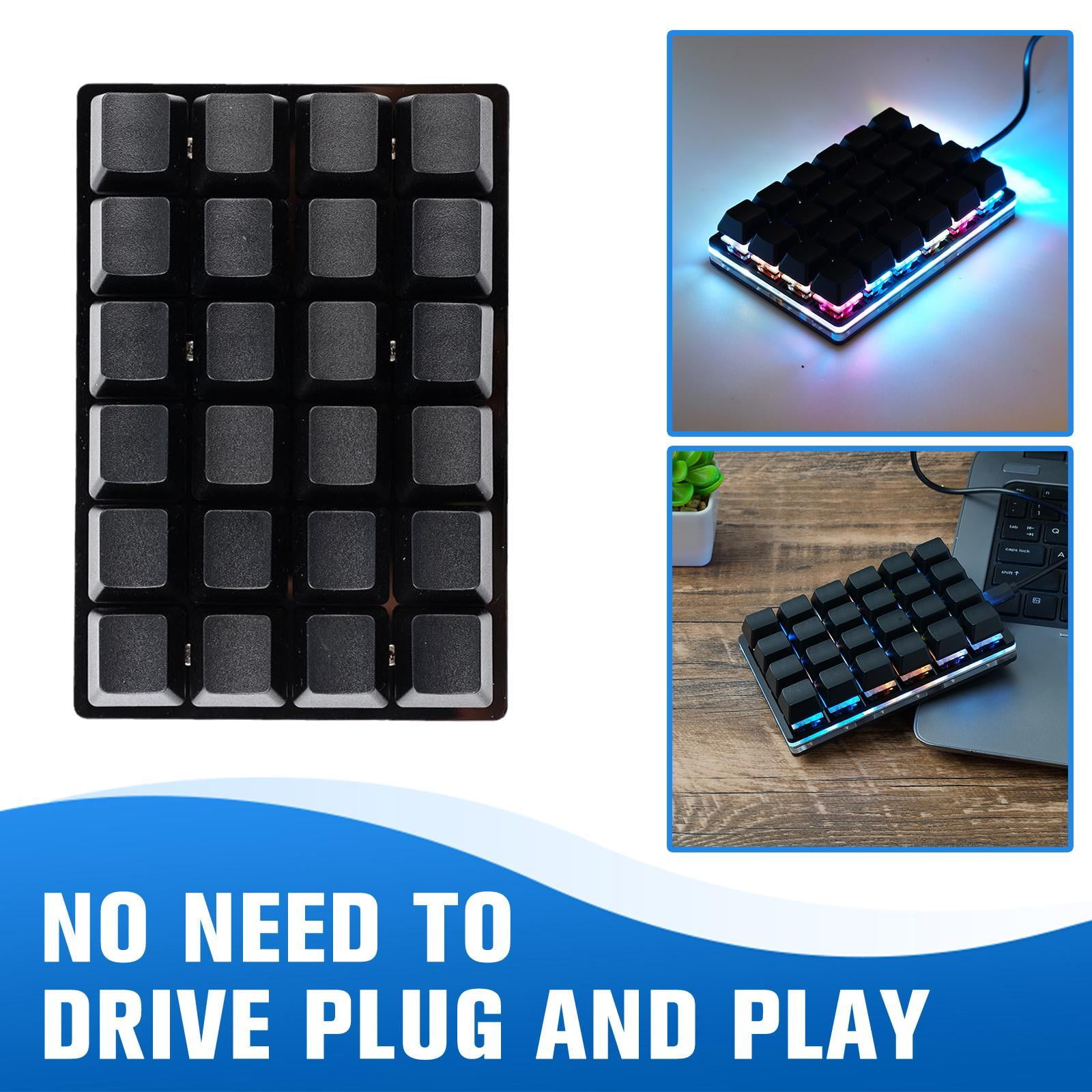 Soug Black 24-key Keypad Mechanical Keyboards Custom Shortcut Keys Programmables New