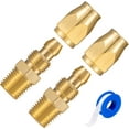 thumbnail image 1 of HAHDAXIA Premium Solid Brass 2PCS Reusable Replacement Fitting for 3/8-Inch ID Hose,1/4-Inch NPT Rigid, 1 of 6
