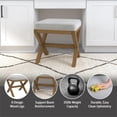 thumbnail image 4 of Pemberly Row Modern Backless Wood Vanity Stool Dark Driftwood Gray, 4 of 14