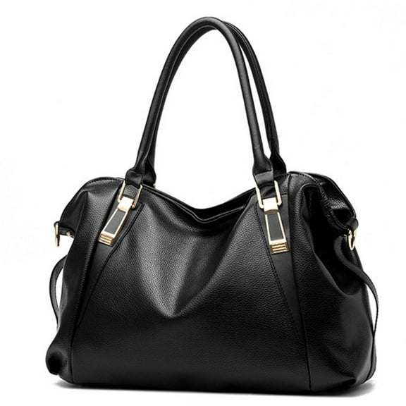 Genuine Leather Large Tote Bag for Women, Multi-Pocket Work Bag with Zipper Crossbody Shoulder Bag Professional Carryall(Black)