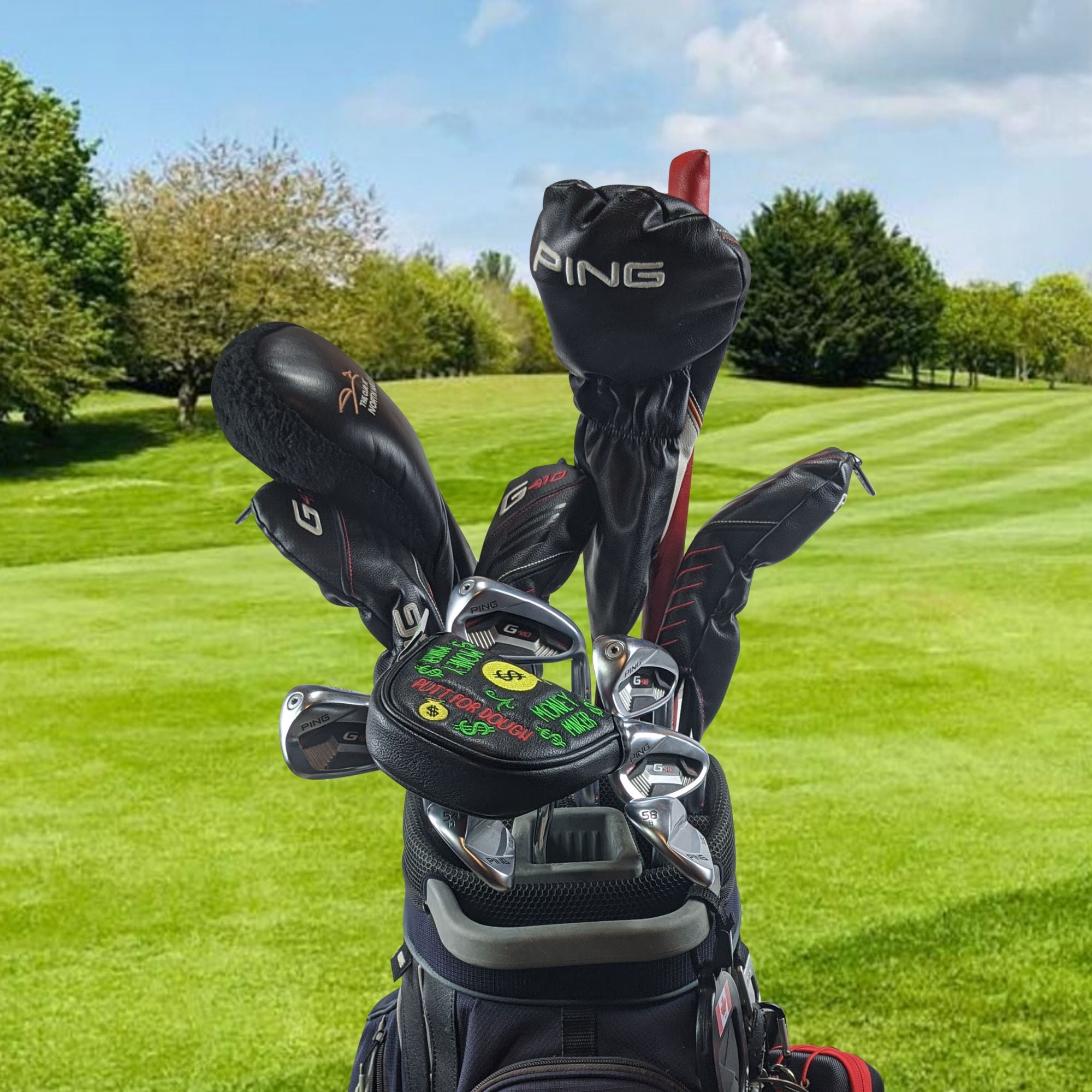 Foretra – Putt for Dough / Money Maker - Black Golf Putter Headcover Quality PU Leather Magnetic Closure for Mallet Style Putters Like Scotty Cameron Odyssey TaylorMade Ping