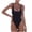 Black, variant on Qiopertar Women's One Piece Swimsuit Plain Color Bikini Bandage Swimwear White XL Summer Beach Pool Vacation Casual Comfy Swim Suit