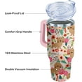 thumbnail image 3 of 40 oz Dachshund Tumbler with Handle and Straw, Dog Travel Mug Water Bottle, Stainless Steel Insulated Cup with Lid and Straw, Birthday Christmas Gifts, 3 of 5