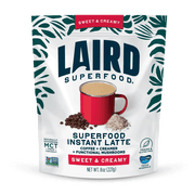 Laird Superfood Instant Latte 100% Arabica Coffee Sweet & Creamy, Non-Dairy, Superfood Creamer, Gluten Free, Non-GMO, Vegan, 8 oz. Bag, Pack of 1