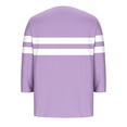 thumbnail image 4 of asdoklhq Plus Size Womens Tops 3/4 Sleeve Shirts for Women Casual Fall Fashion Crewneck Pleated Tunic Tops Work Outfit Blouse Plus Size Purple XL, 4 of 5