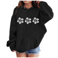 thumbnail image 2 of Mercatoo Sweatshirts for Teen Girls Long Sleeve Floral Print Casual Graphic Hoodies Drawstring Oversized Pullover, 2 of 4