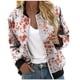 thumbnail image 2 of Puntoco Chaquetas para mujer con estampado floral y cremallera recortada y ligera con cuello alto Puntoco Puntoco-1, 2 of 6