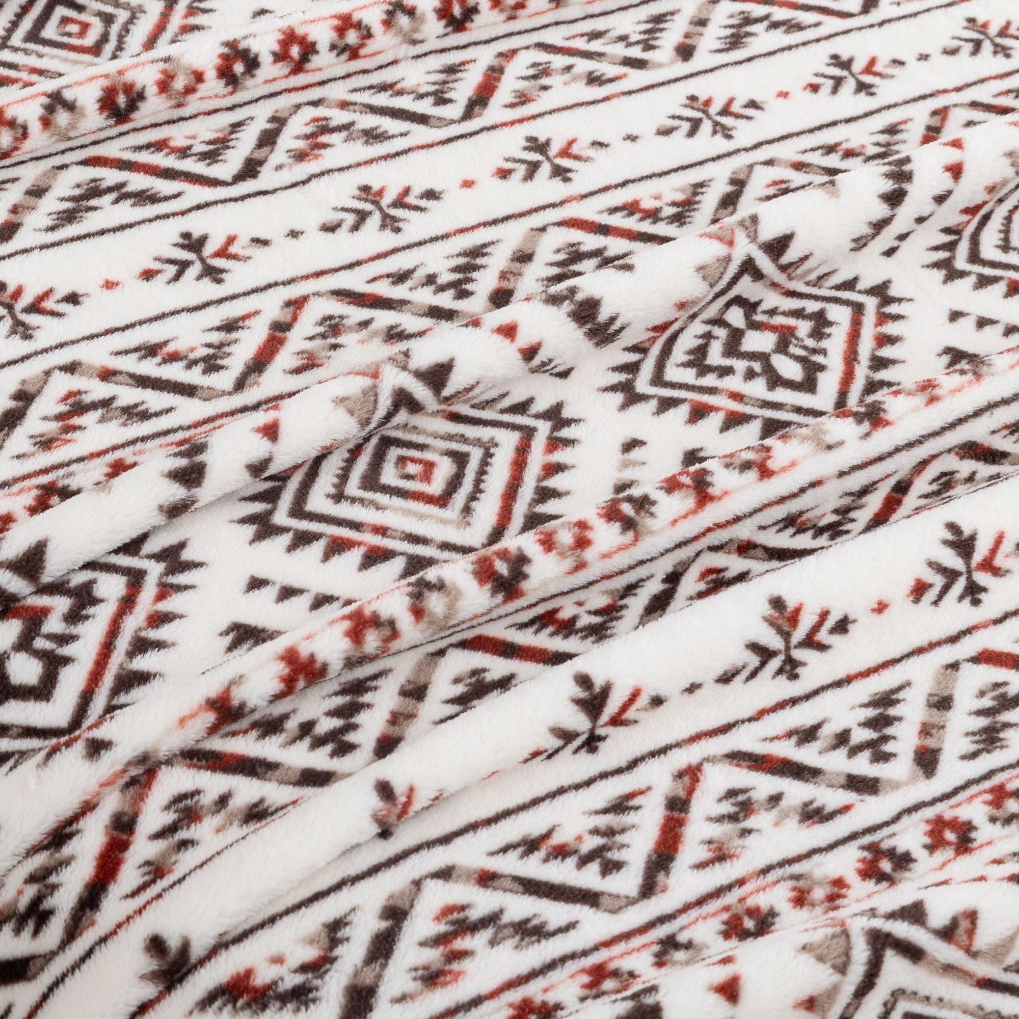 Berkshire Life Print Cozy Luxe Plush Bed Blanket Toci Aztec King Size