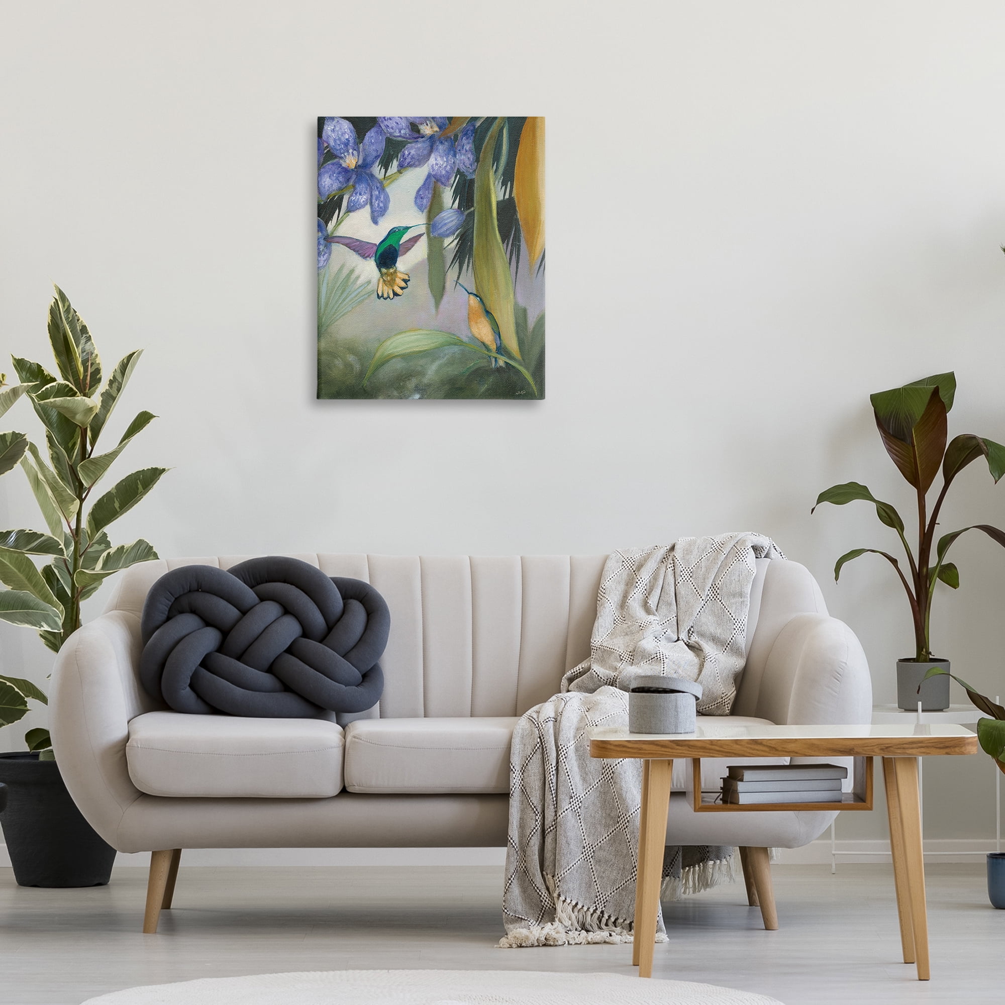 Stupell Industries Hummingbirds in Nature Landscape Painting Gallery Wrapped Canvas Art Print Wall Art, 24 x 30