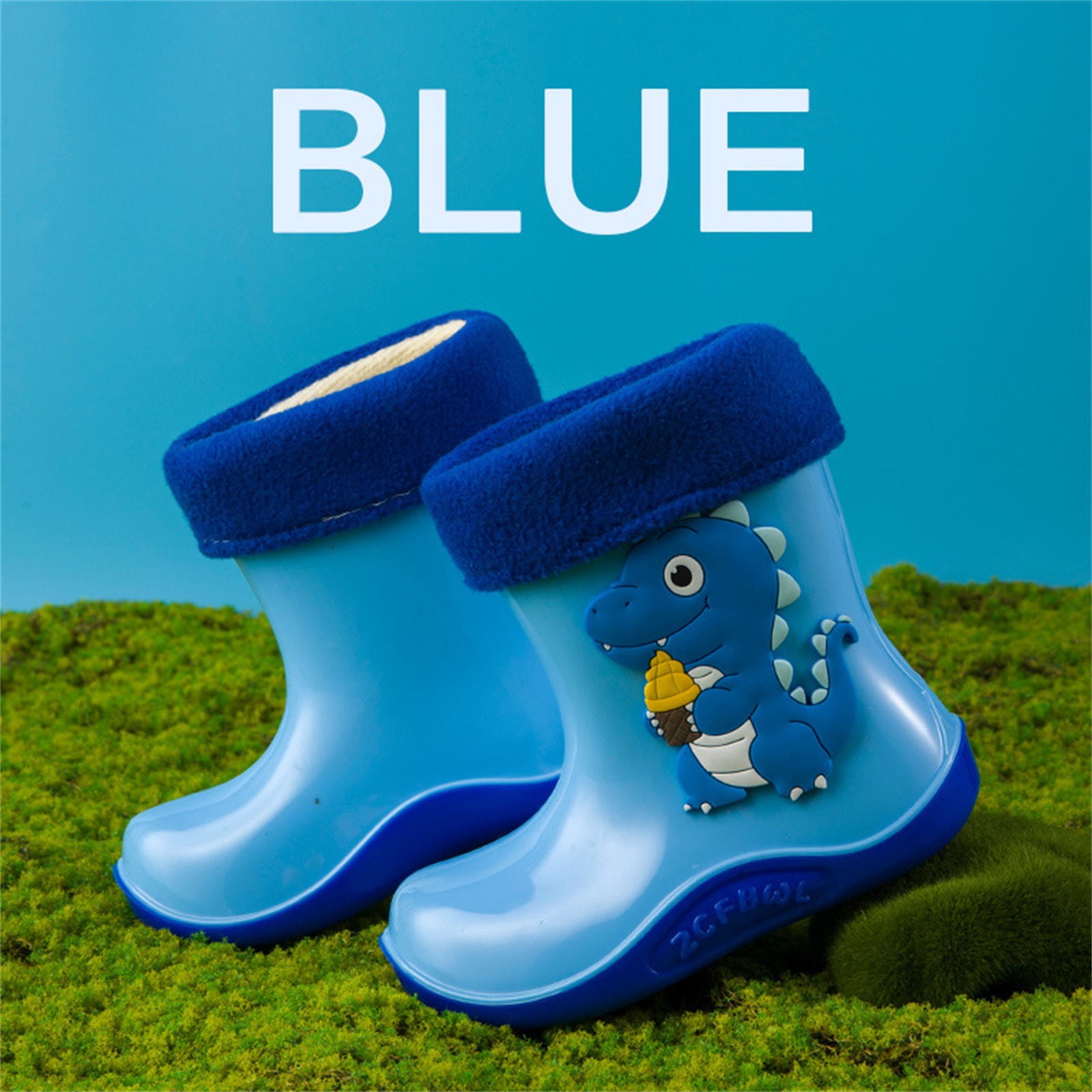 Otqutp Toddler Rain Boots for Boys Girls, Dinosaur Cute Fun Waterproof Non-Slip Bottom for Outdoor Play Kids Rain Shoes