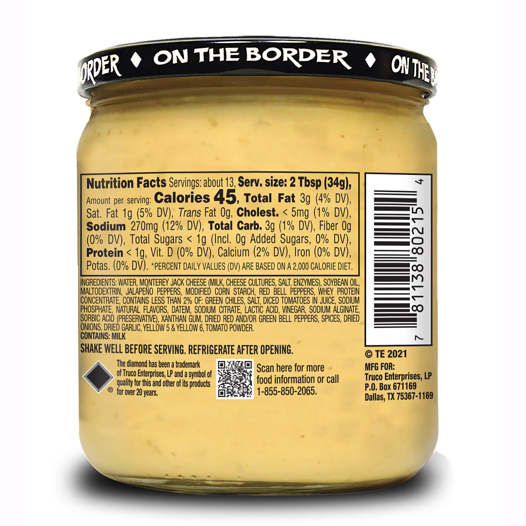 Truco Enterprises On The Border  Salsa Con Queso, 15.5 oz