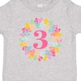 thumbnail image 4 of Inktastic 3rd Birthday Flower Wreath 3 Year Old Girl Girls Toddler T-Shirt, 4 of 5