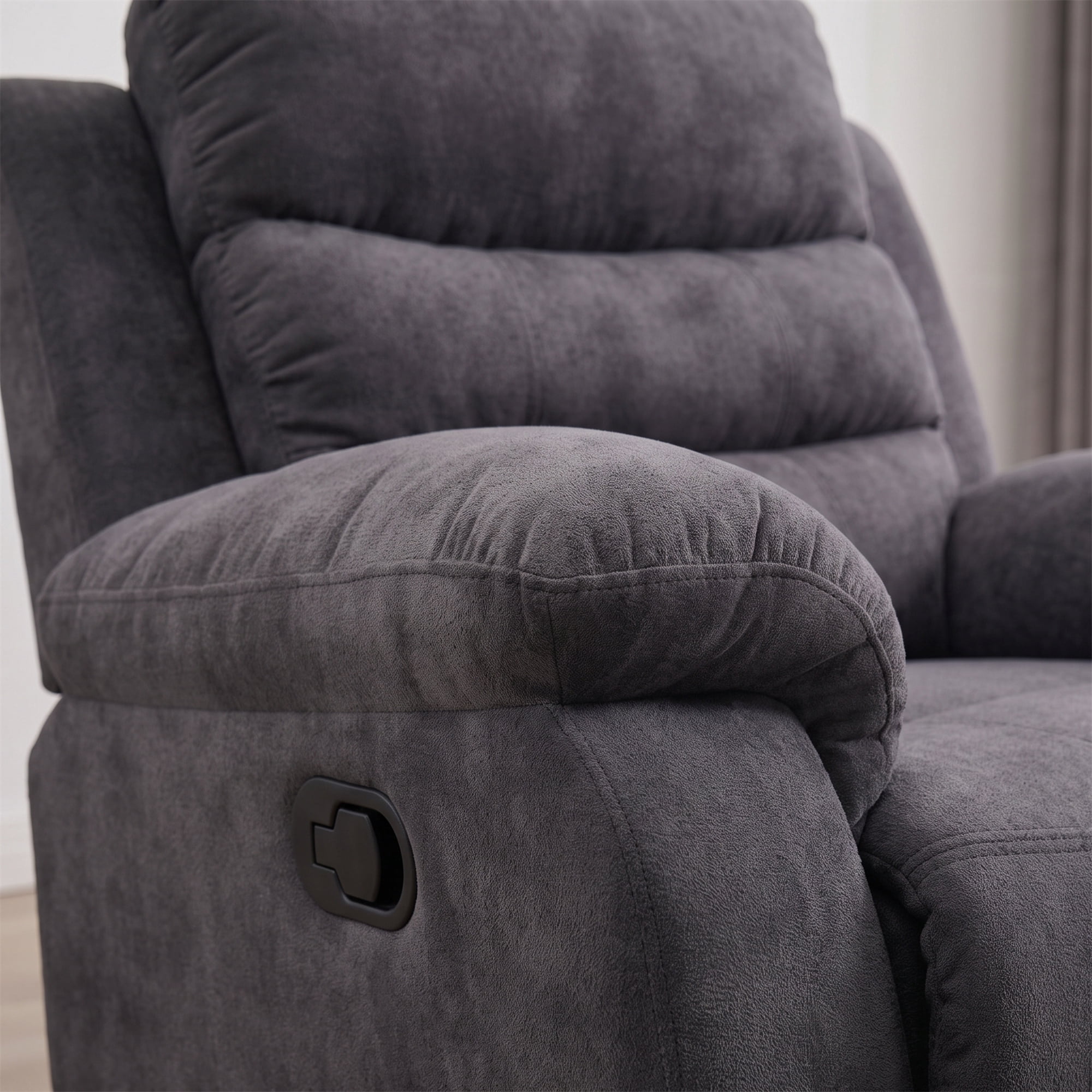 35" Manual Recliner Chair Padded Armchair Living Room, Gray