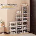 thumbnail image 4 of 7-Tier Modern Bamboo Shoe Rack - Vertical, Slim, Space-Saving Shoe Organizer for Small Spaces, Closet, Entryway, Corner, Garage, Bedroom, 4 of 7
